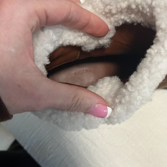 Sigerson Morrison Brown Suede & Sherpa Ankle Booties Size 38 - Picture 3 of 7